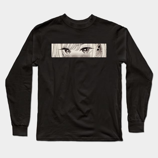 Lewd Marin Monochrome Eyes Long Sleeve T-Shirt by cocorf